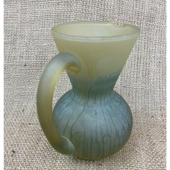 Al-Rama Israel Small Pitcher Frosted Art Glass - Picture 4 of 9